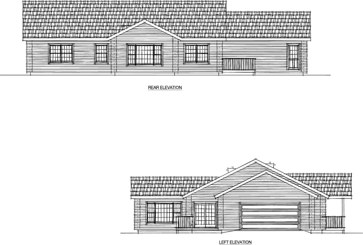 Architect's drawing of one floor home