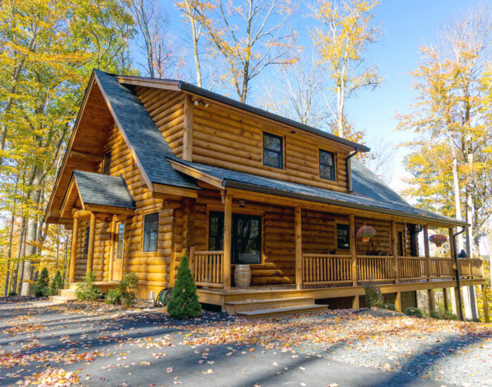 Log home in fall