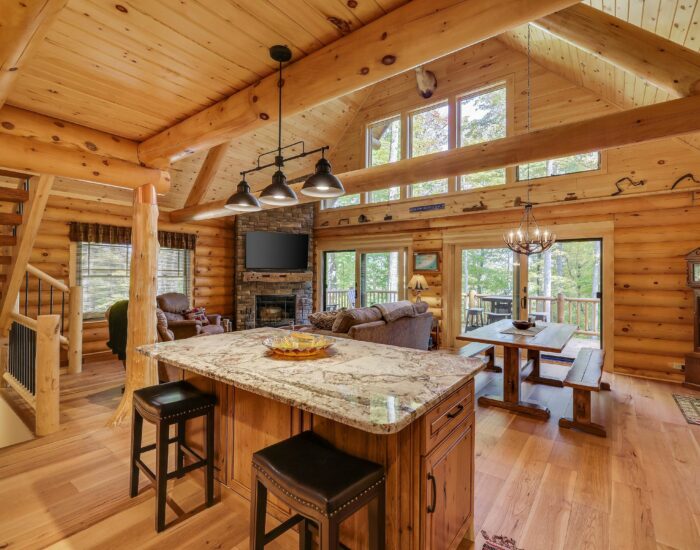 Amazing interior of log home