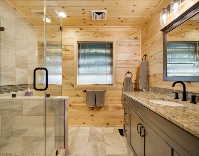 Bathroom with glass shower